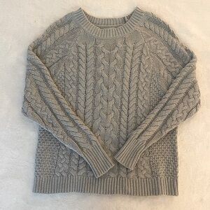 Aerie Gray Cable Knit Women's Sweater